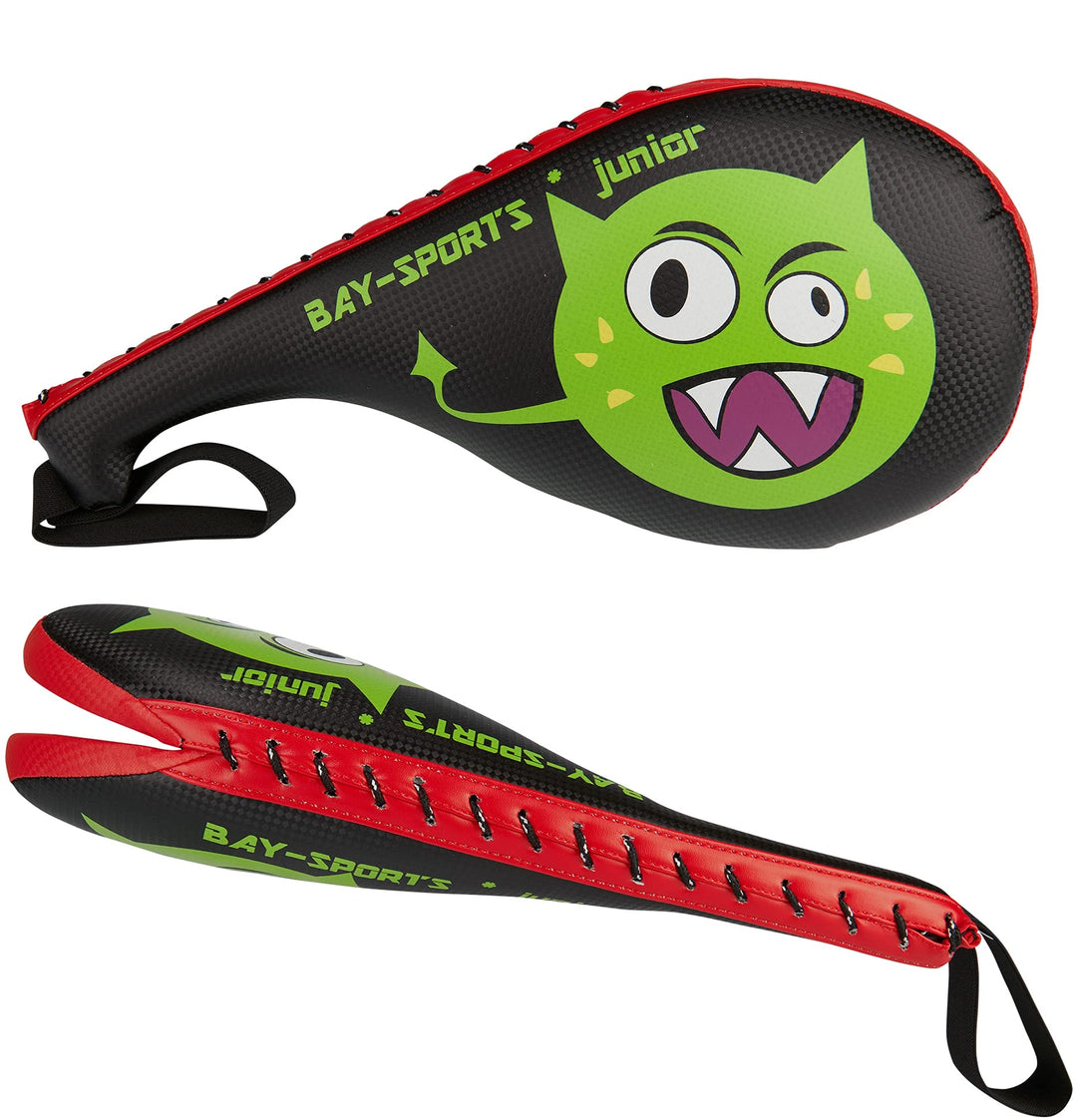 BAY Doppel-Mitt Green Alien Motivation für Kinder, PU-Leder Schlagpolster mit Klatsch-Geräusch, Hand