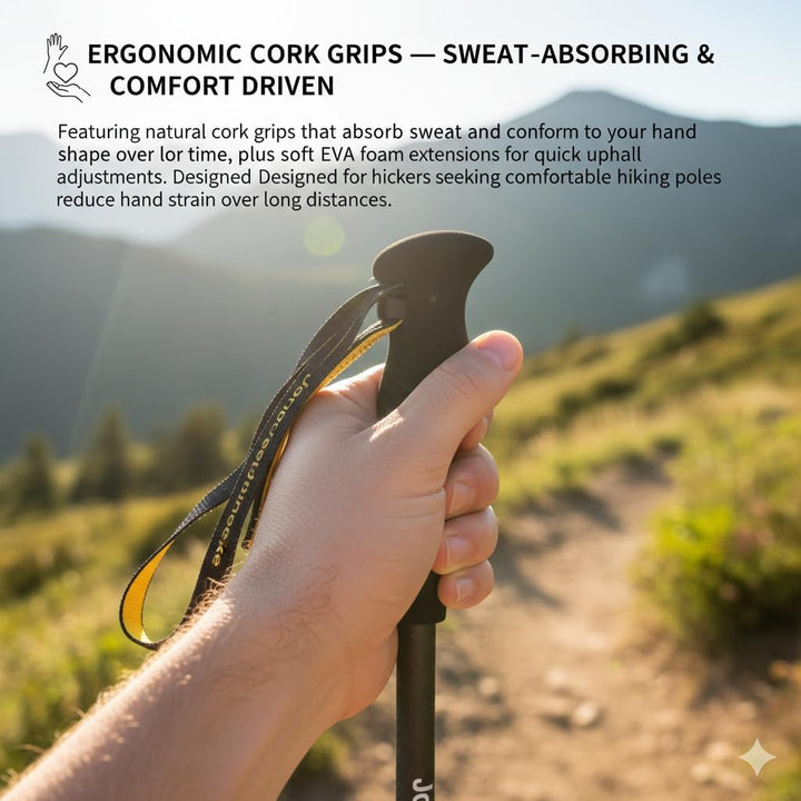 Trekkingstöcke Carbon Ultraleicht 169g – Verstellbare Teleskop Wanderstöcke 63–135cm mit Eva-Griff &