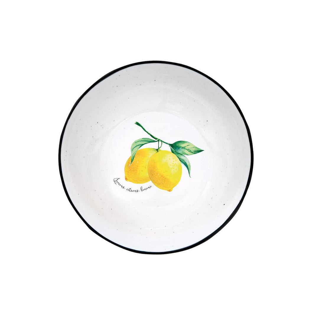 Easy Life Suppenteller AMALFI ZITRONEN rund weiss gelb D. 18cm aus Porzellan