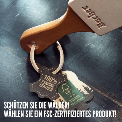BACHER Premium Leder Streichriemen Abziehleder für Messer set mit 4 x 7g Polierpaste. Paddelgriff au
