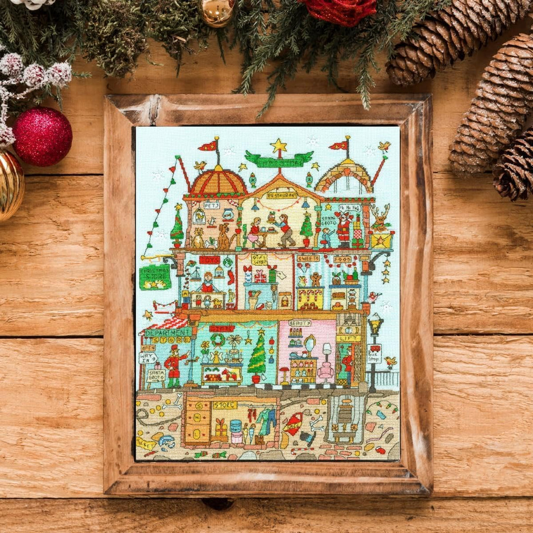 Kreuzstich Set mit Zählmuster "Cut Thru Weihnachtskaufhaus"