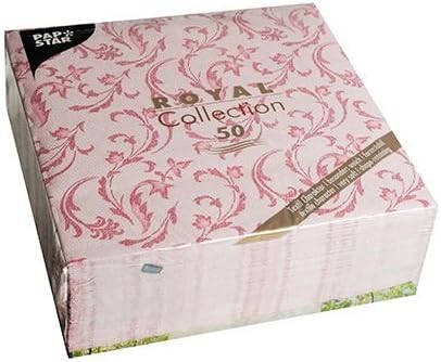 250 Servietten "ROYAL Collection" 1/4-Falz 40 cm x 40 cm bordeaux "Damascato" 84999 Papstar Premium