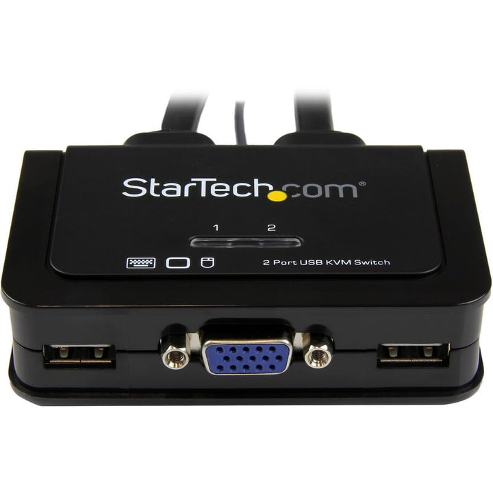 StarTech.com 2 Port VGA USB KVM Switch Kabel - VGA KVM Umschalter USB Powered mit Fernumschaltung, S