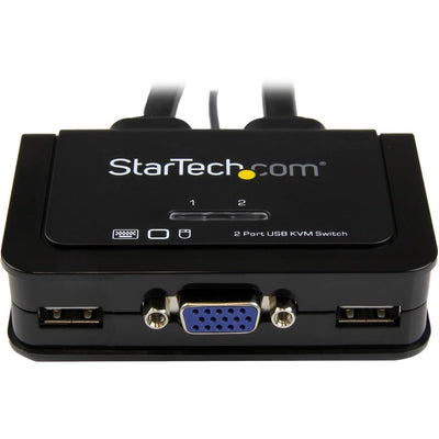 StarTech.com 2 Port VGA USB KVM Switch Kabel - VGA KVM Umschalter USB Powered mit Fernumschaltung, S