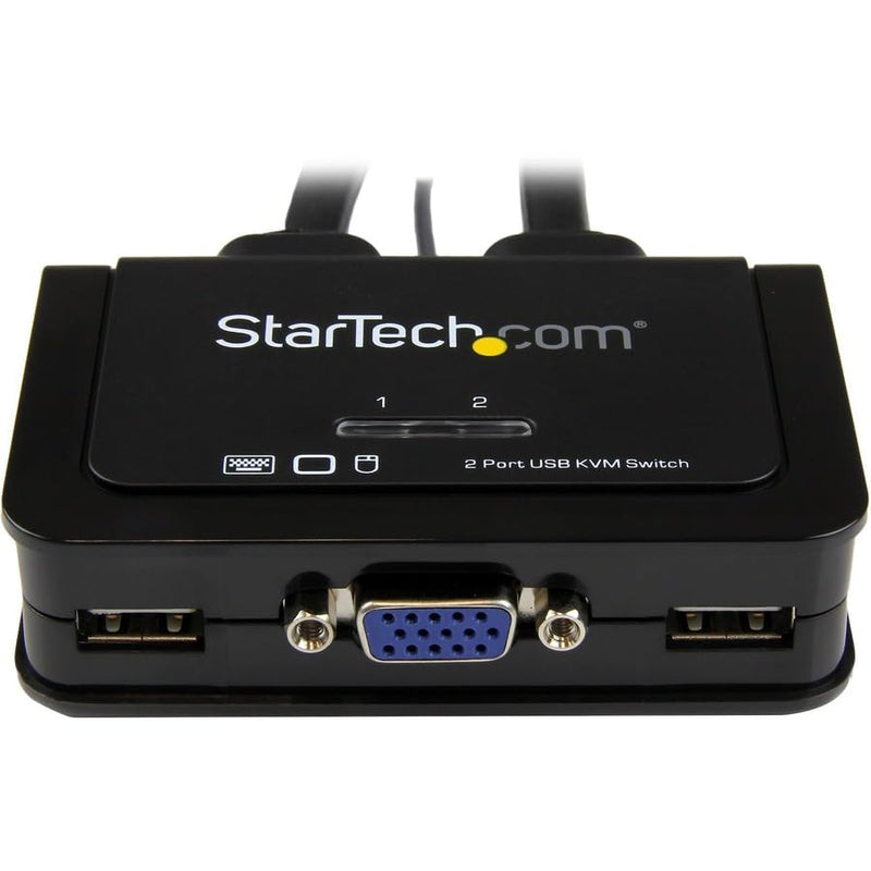 StarTech.com 2 Port VGA USB KVM Switch Kabel - VGA KVM Umschalter USB Powered mit Fernumschaltung, S