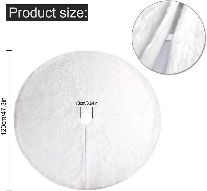 HOWAF 120cm Plüsch Weihnachtsbaum Rock Christbaumdecke Weiss Weihnachtsbaumdecke Christbaumständer T