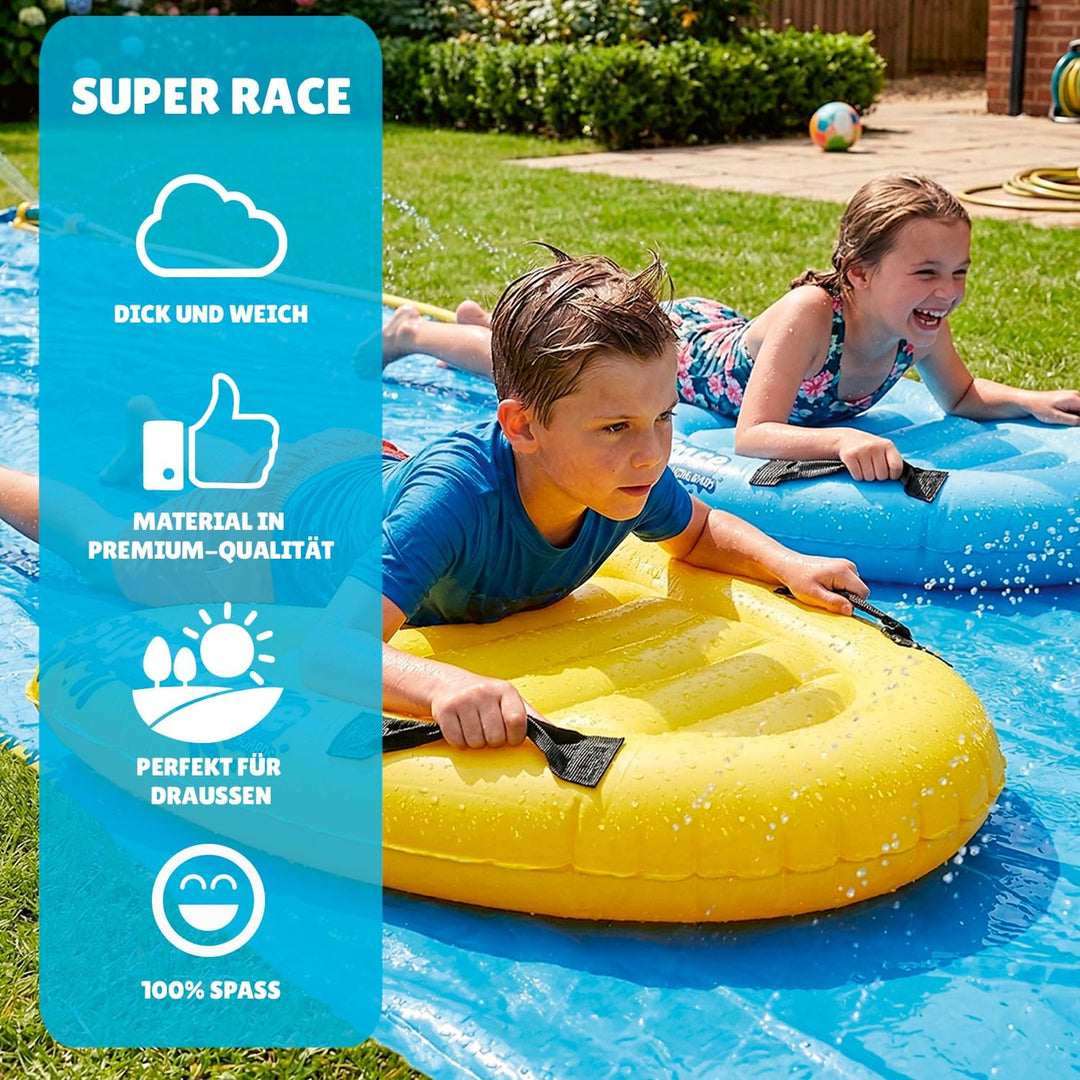 Super Race® | 2er-Set Bodyboards für Kinder | Aufblasbare Spezial-Windsurfbretter | Für besseres Gle