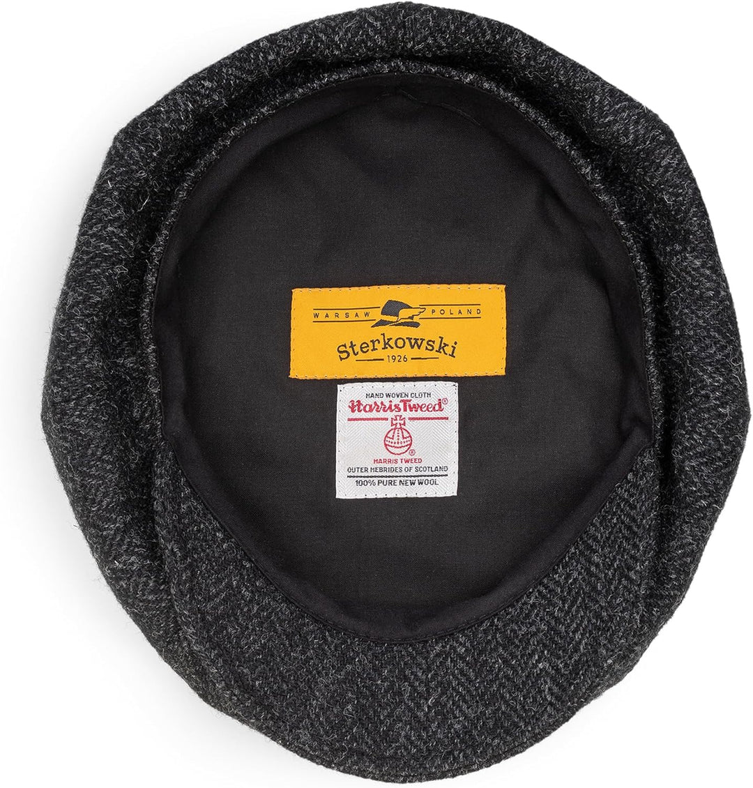 Sterkowski Peaky Style | Harris Tweed Schiebermütze für Herren | Warm Komfortabel Schirmmütze 54 Sch