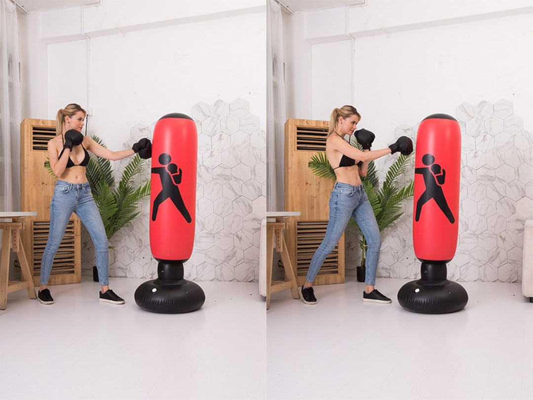 Freistehende Boxsäcke für Kinder/Erwachsene,Boxsack gefüllt160 cm für Boxen/Kickboxen,Standboxsäcke