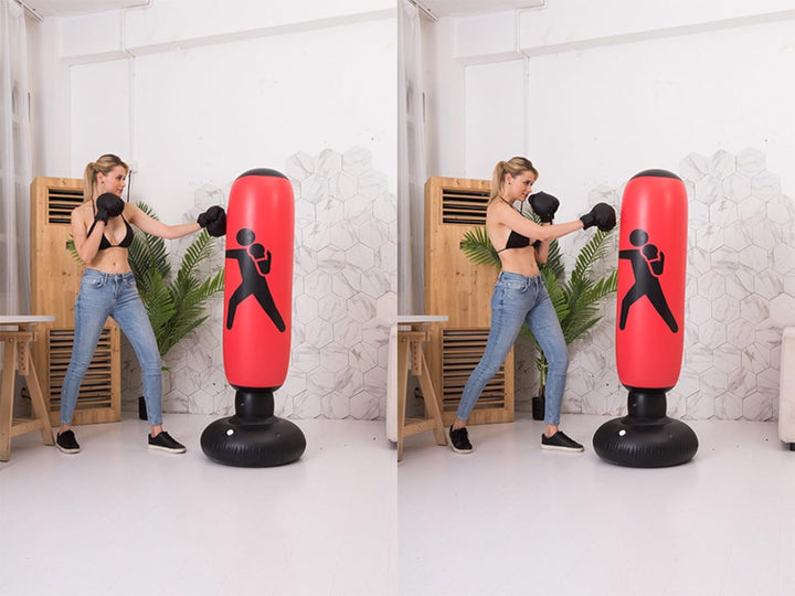 Freistehende Boxsäcke für Kinder/Erwachsene,Boxsack gefüllt160 cm für Boxen/Kickboxen,Standboxsäcke