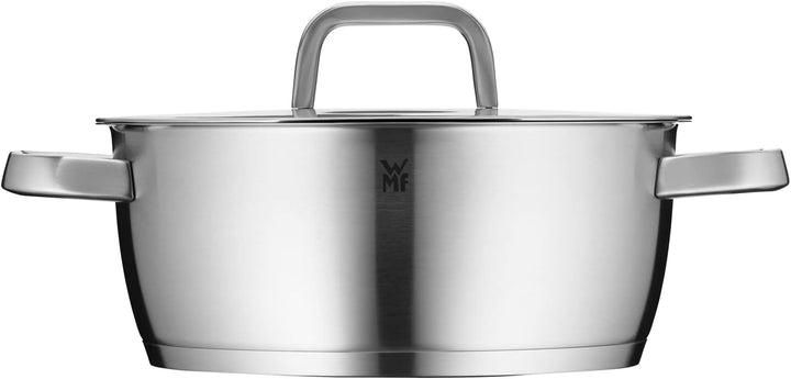 WMF Iconic Kochtopf gross 24cm, Metalldeckel, Bratentopf Induktion 4,2l, grosser Topf, Cromargan Ede