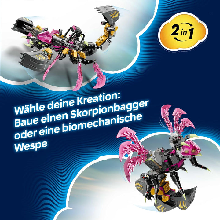 LEGO DREAMZzz 2in1 Albtraum-Skorpionbagger - Spielzeug in Wespenfigur verwandelbar - inkl. 3 Minifig