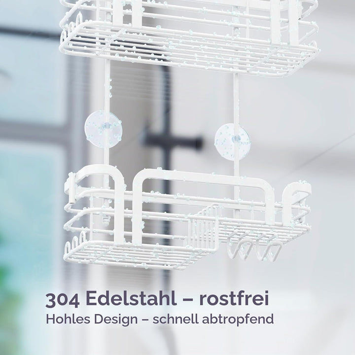 SWTYMIKI Duschablage zum Hängen Duschregal Hängend - Duschregal zum Hängen mit Seifenhalter, 11 Hake