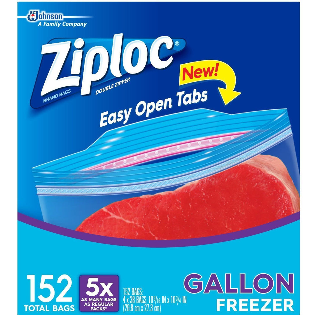 Ziploc Gefrierbeutel mit Doppelreissverschluss, insgesamt 152 Beutel (4 x 38 ct.)