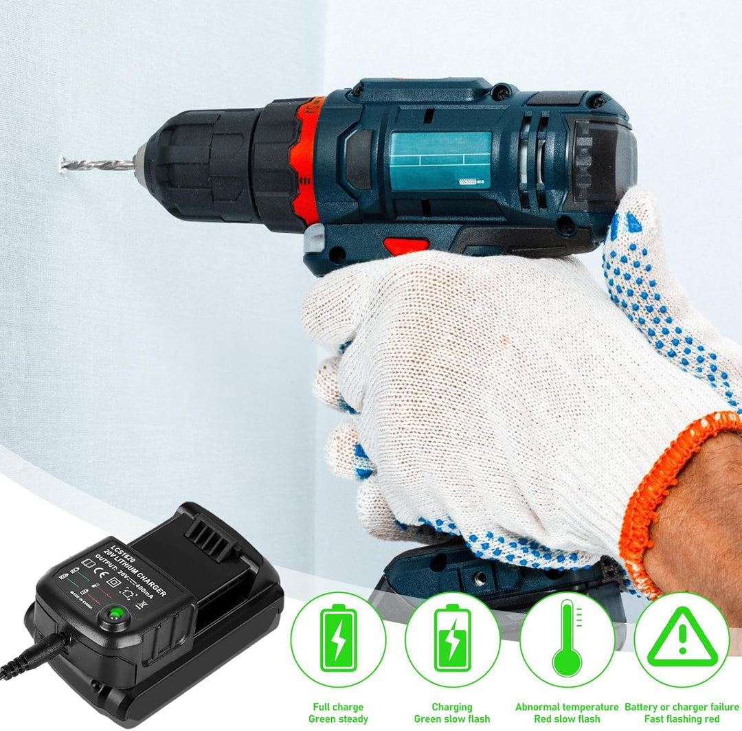 BAIFULAI Ladegerät Kompatibel Black&Decker Lithium 18V/20V Lithium-Akku Lithium-Ionen-Ladegerät BL20