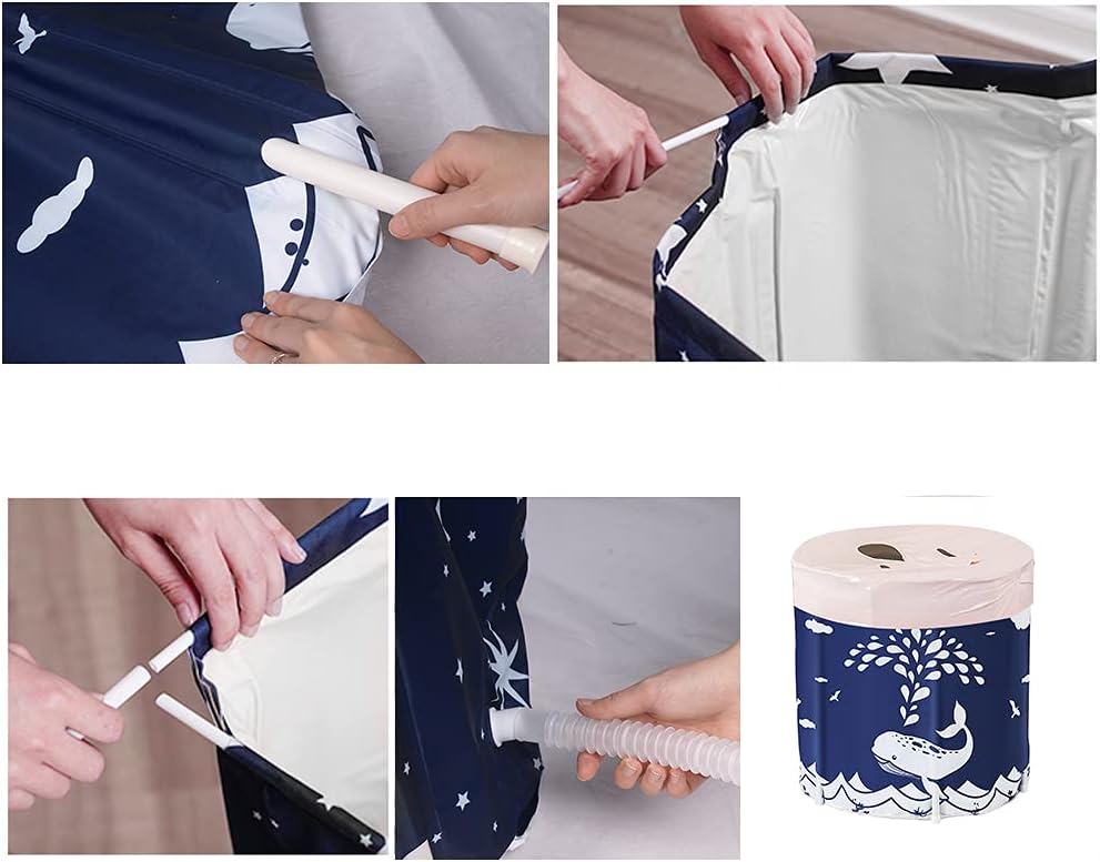 Sinbide 70 x 65 cm Badewanne, Faltbare Badewanne Erwachsene, Tragbare Bathwanne, Familienbadewanne f