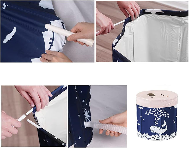 Sinbide 70 x 65 cm Badewanne, Faltbare Badewanne Erwachsene, Tragbare Bathwanne, Familienbadewanne f