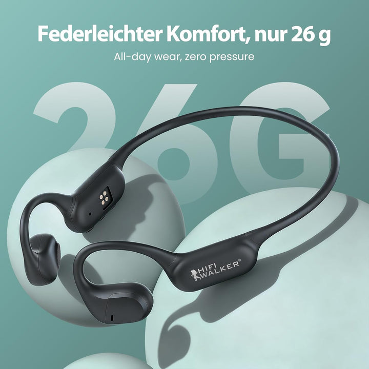 HIFI WALKER Open-Ear Kopfhörer mit MP3 32GB, Bluetooth 5.4 Sport Kopfhörer mit Luftleitung, Leicht K