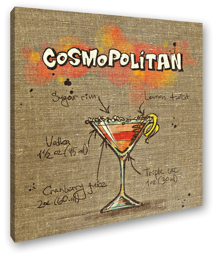 deyoli Rezept für einen Cosmopolitan Format: 70x70 als Leinwandbild, Motiv fertig gerahmt auf Echtho