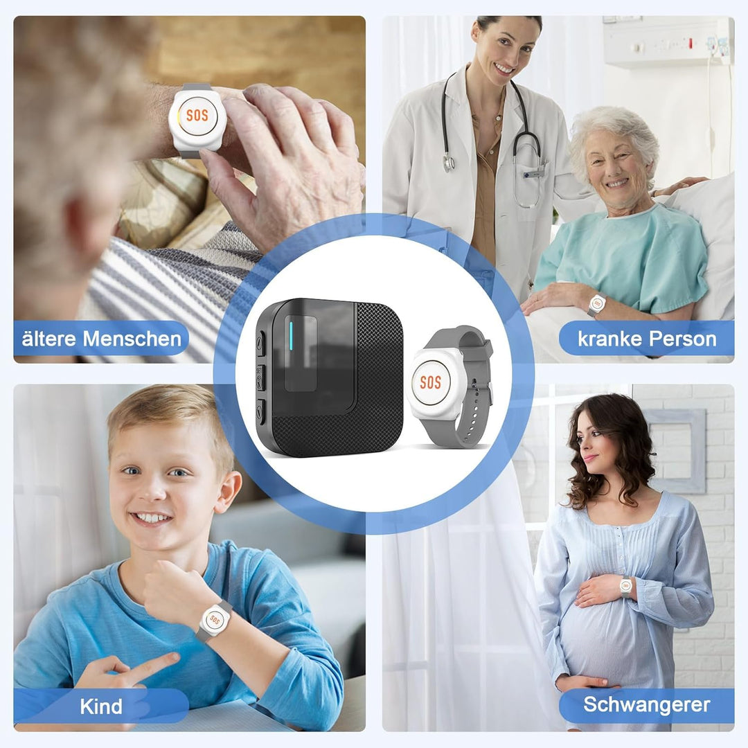 DAYTECH Notrufknopf für Senioren auf Handy, WiFi Tuya Smart Senioren Notfallknopf Alert System, Haus