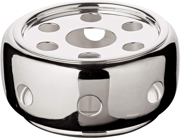 EDZARD Stövchen Sheffield (Ø 14 cm) Silber - Tee Warmhalteplatte aus Edelstahl, Kaffeewärmer mit Tee