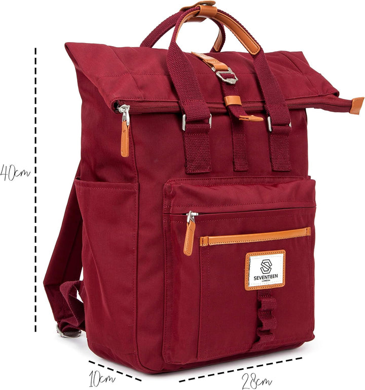 SEVENTEEN LONDON – Moderner und stilvoller ‘Canary Wharf’ Rucksack mit einem klassischen gefalteten