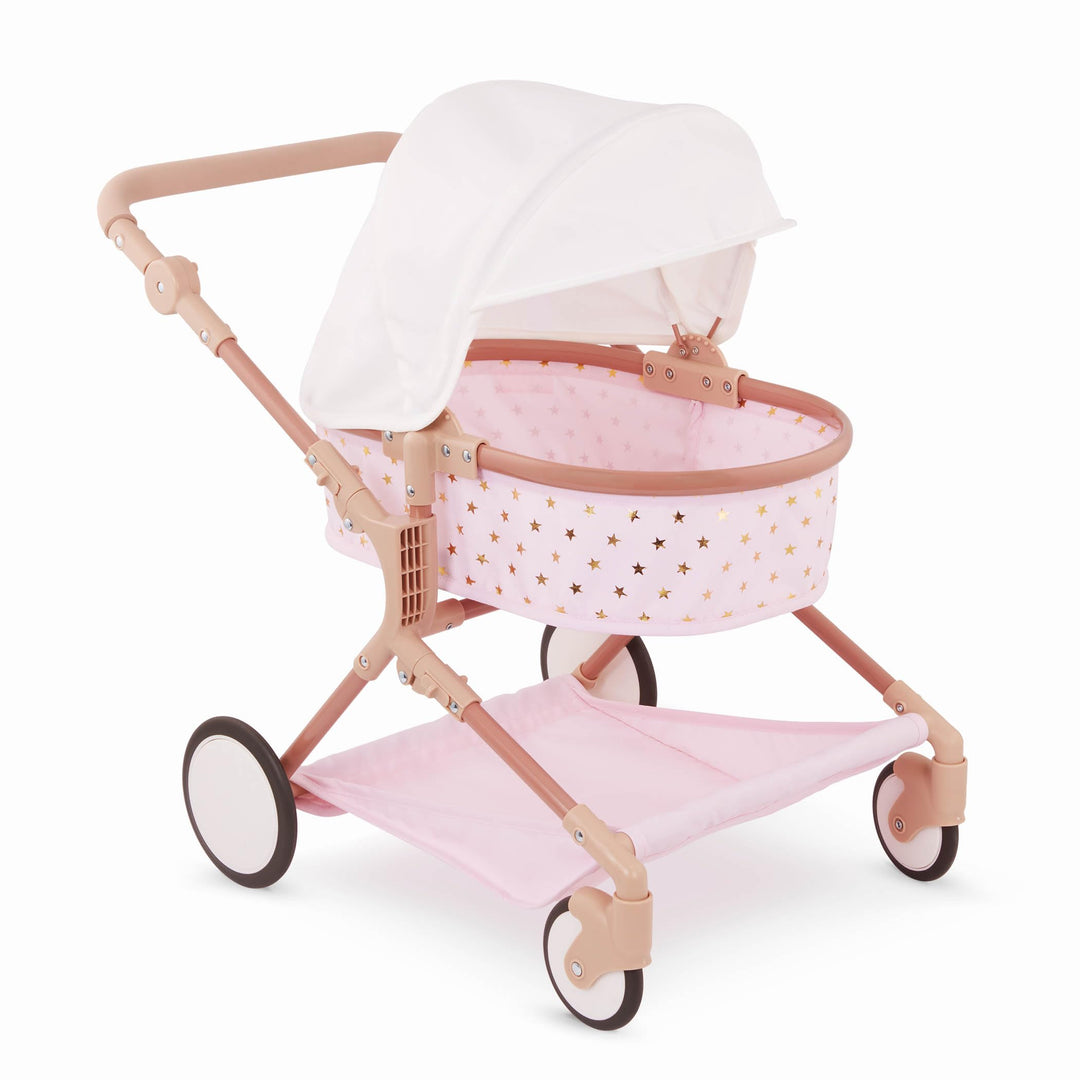 LullaBaby – Kinderwagen Puppenwagen Zwillinge für 36 cm Baby Puppen – Puppenbuggy mit faltbarem Dach