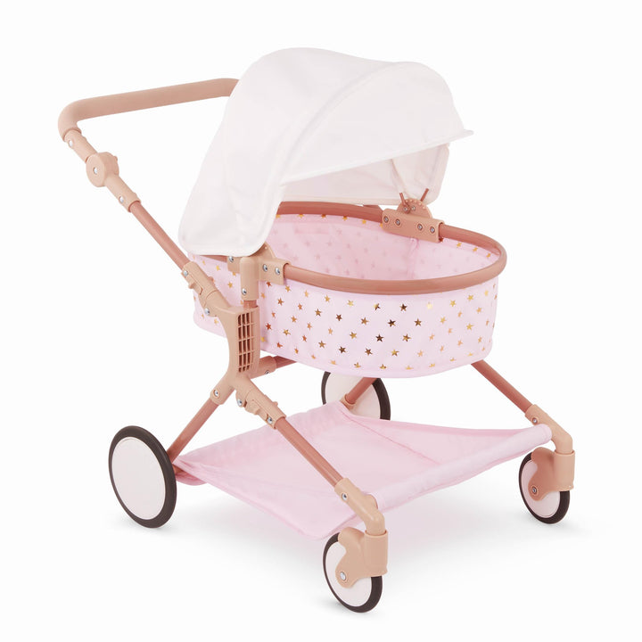 LullaBaby – Kinderwagen Puppenwagen Zwillinge für 36 cm Baby Puppen – Puppenbuggy mit faltbarem Dach