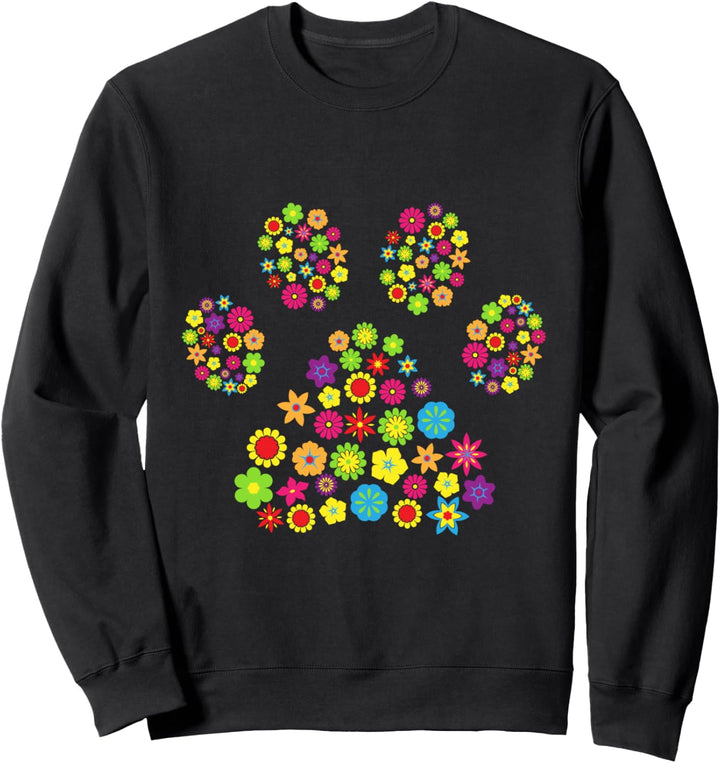 Hundepfote Blumen Hundemama Hundebesitzerin Hundehalterin Sweatshirt