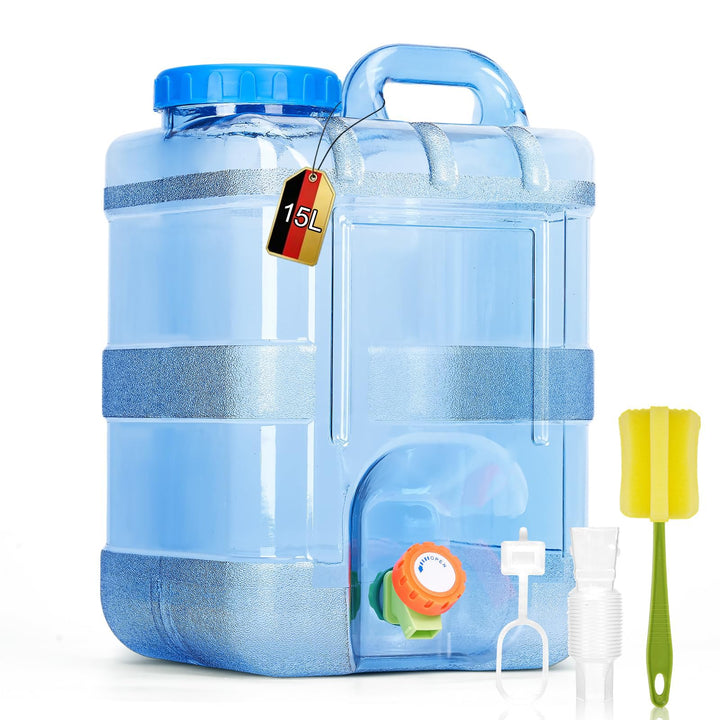 RUYI 15L Wasserkanister mit Hahn und Schraubdeckel, Camping Wasserkanister BPA-frei Trinkwasserkanis