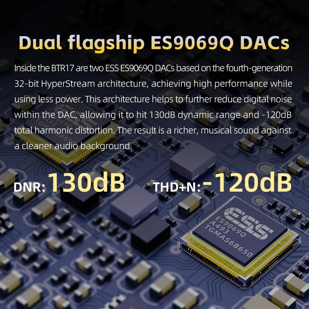 FiiO BTR17 Bluetooth 5.4 USB DAC AMP mit LDAC, aptX Lossless, Dual ES9069Q, 10-Band PEQ, THX AAA 78