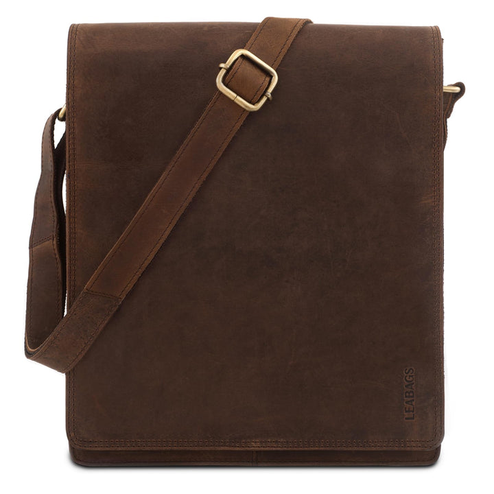 LEABAGS Unisex London Umhängetasche (1er Pack) L Nature Dunkelbraun, L Nature Dunkelbraun