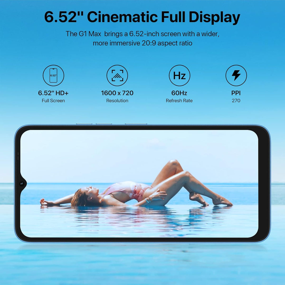 UMIDIGI G1 MAX Smartphone Ohne Vertrag Günstig,6GB + 128GB Handy Günstig,Android 12 Go Handy Ohne Ve