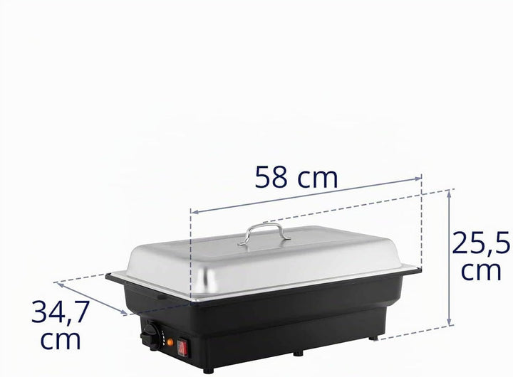 Royal Catering RCCD-1/1-65-KS-E Chafing Dish Warmhaltebehälter Speisewärmer Elektrisch (900 W, 30–90