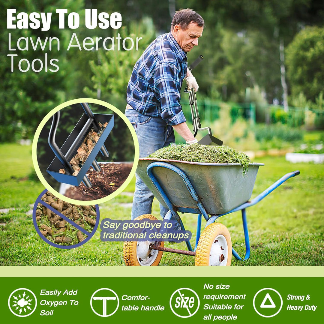 Kedoxi Aerifizierer für Rasen, Heavy Duty Hohl Tine Rasenlüfter mit Bodenrahmen 38In, Rasenlüfter Ma