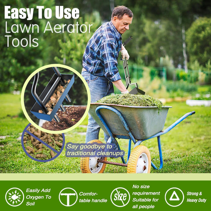 Kedoxi Aerifizierer für Rasen, Heavy Duty Hohl Tine Rasenlüfter mit Bodenrahmen 38In, Rasenlüfter Ma