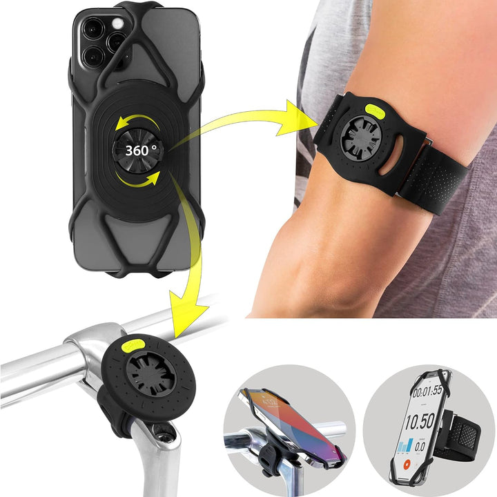 Bone 360° Drehbarer 2 IN 1 Abnembare Handyhalterung zum Joggen Radfahren, Universales Sportarmband F