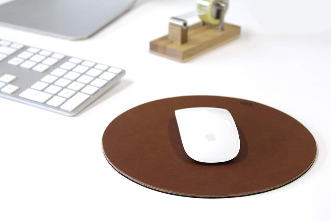 Pack & Smooch Leder Mousepad Mit Naturkautschuk Anti-Rutschbeschichtung Aus Pflanzlich Gegerbtem Led