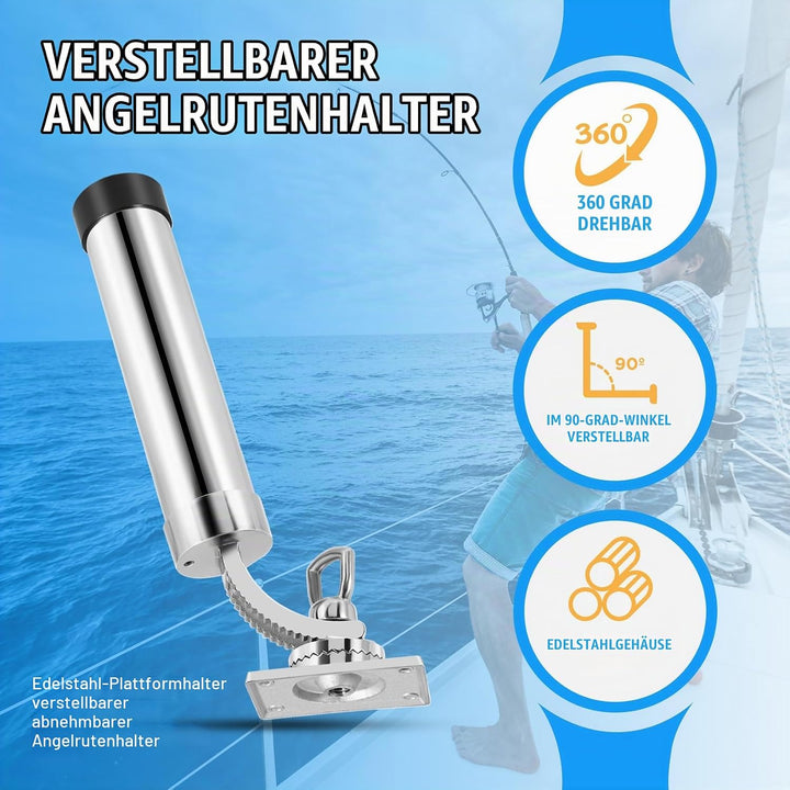 Boot Angeln Rutenhalter einstellbar Angelrutenhalter Bootsrutenhalter, 360° verstellbare Schienenhal