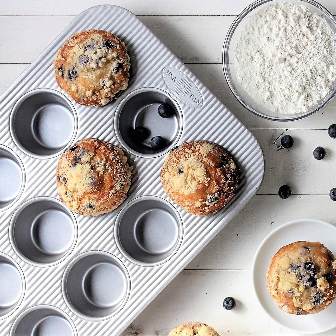 USA Pan Backformen Muffinform 12 Well 2 Stück aluminierter Stahl, Standard-Muffin, 12 Mulden, 2 St&amp;