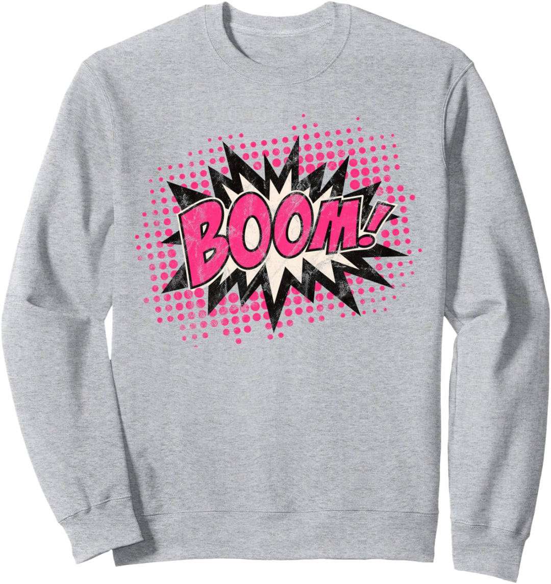 Boom, Comic, Explosion, Sprechblase, Vintage, Retro Sweatshirt