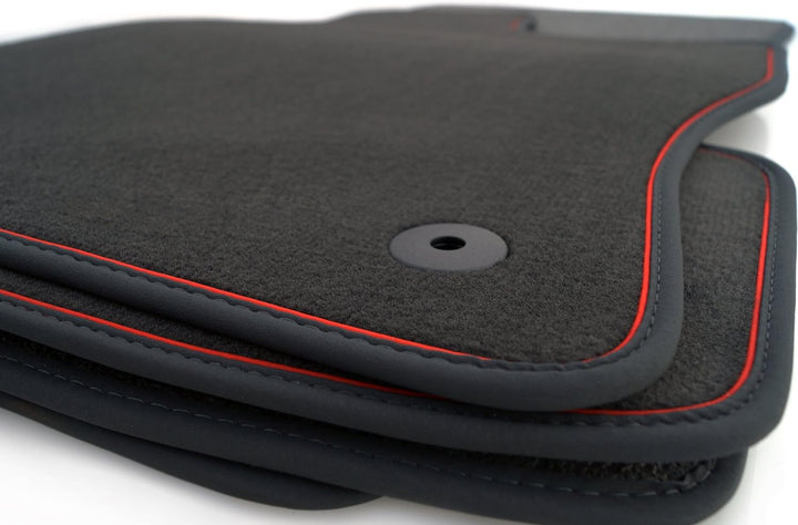 kh Teile Fussmatten passend Seat Leon 3 4 ST RS Cupra Velours Nubuk Premium Automatten (4.TLG) Roter