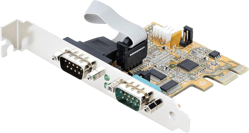 StarTech.com 2 Port PCI Express Serielle Schnittstellenkarte, PCIe auf RS232 (DB9) Karte, Serielle A