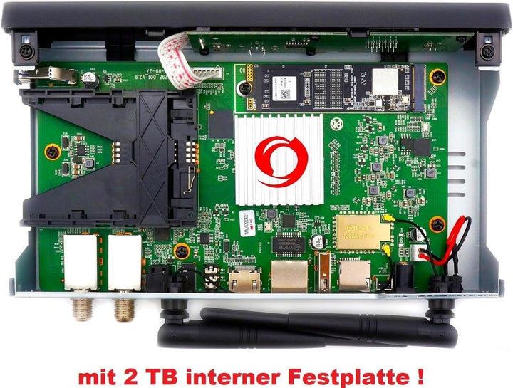 Octagon SF8008 UHD 4K Supreme Twin Sat Receiver + 2TB Festplatte INTERN, 2X DVB-S2X Tuner, E2 Linux