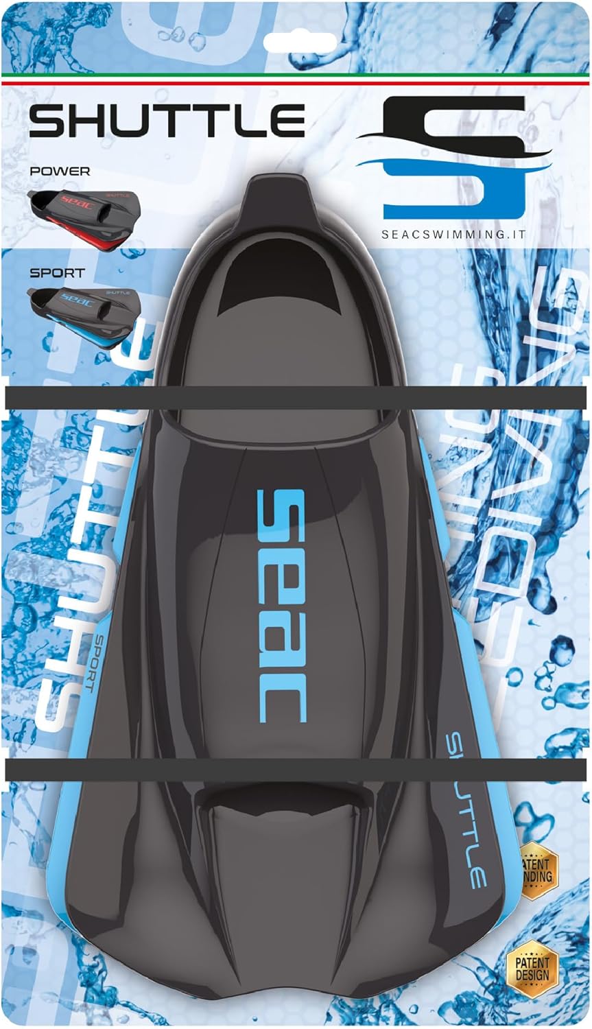 Seac Unisex Shuttle Schwimmflossen aus 100% Silikon, kurz, für Kraft- oder Cardio-Training 36/37 EU