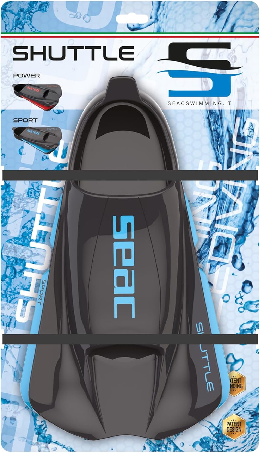 Seac Unisex Shuttle Schwimmflossen aus 100% Silikon, kurz, für Kraft- oder Cardio-Training 42/43 EU