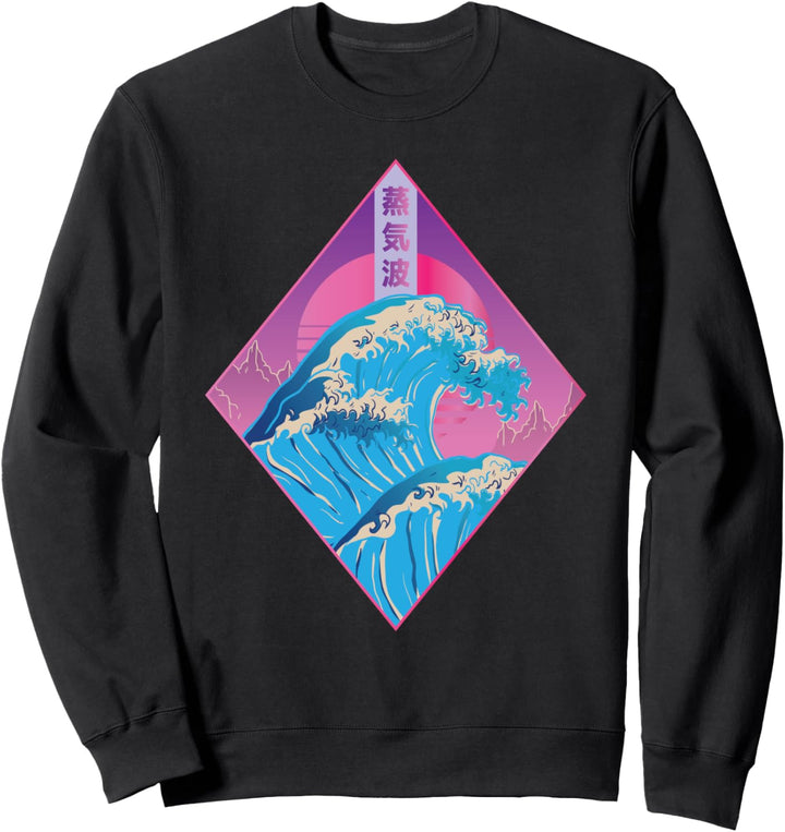 Vaporwave Synthwave 80er Stil Japan Japanische Wellen Retro Sweatshirt