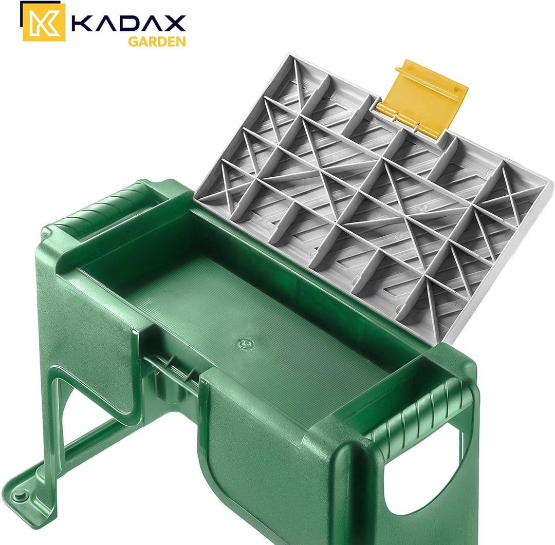 KADAX Gartenhocker, 56.5 x 28 x 37 cm, Kniebank für Gartenarbeiten, 2in1 Kniebank und Tritthocker au