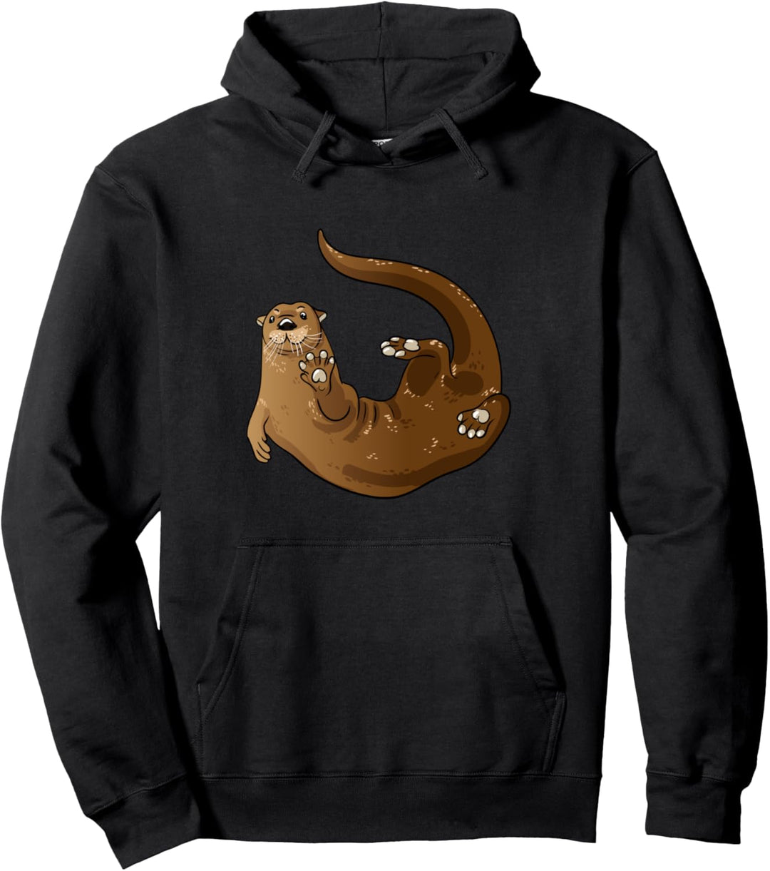 Süsse Seeotter Illustration Otter Lover Pullover Hoodie