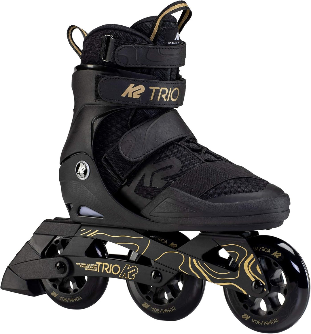 K2 Skates Unisex Inline Skates TRIO 110, black - gold, 30F0133 EU: 44 (UK: 9.5 / US: 10.5) black - g